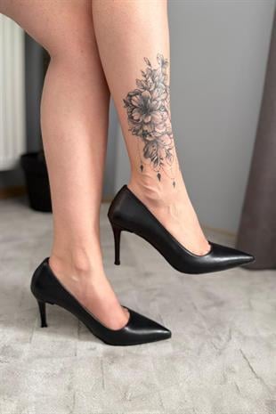 Kadın Adel Siyah Cilt İnce Topuklu Stiletto