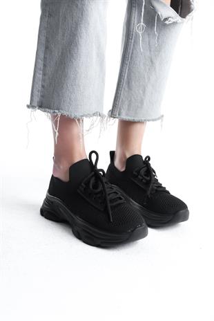 Kadın Rocco Siyah Triko Taşlı Spor Ayakkabı & Sneaker