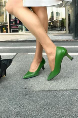 Kadın Sity Yeşil 6 cm İnce Topuklu Stiletto