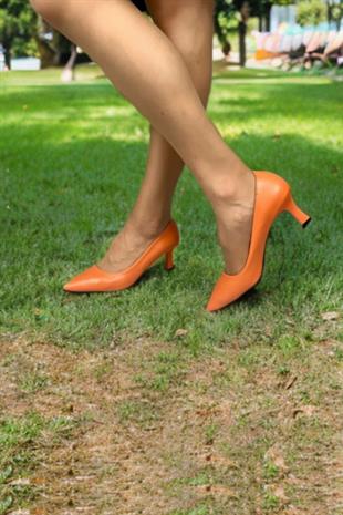 Kadın Sity Turuncu 6 cm İnce Topuklu Stiletto