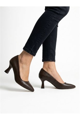 Kadın Sity Kahverengi 6 cm İnce Topuklu Stiletto