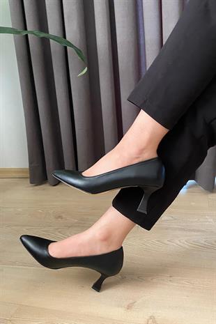 Kadın Sity Siyah cilt 6 cm İnce Topuklu Stiletto