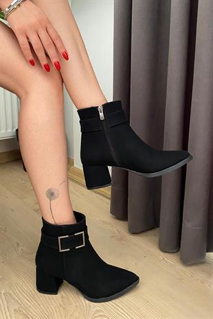 Kadın York Siyah Zümrüt ( 6 cm ) Topuklu Sivri Burun Bot