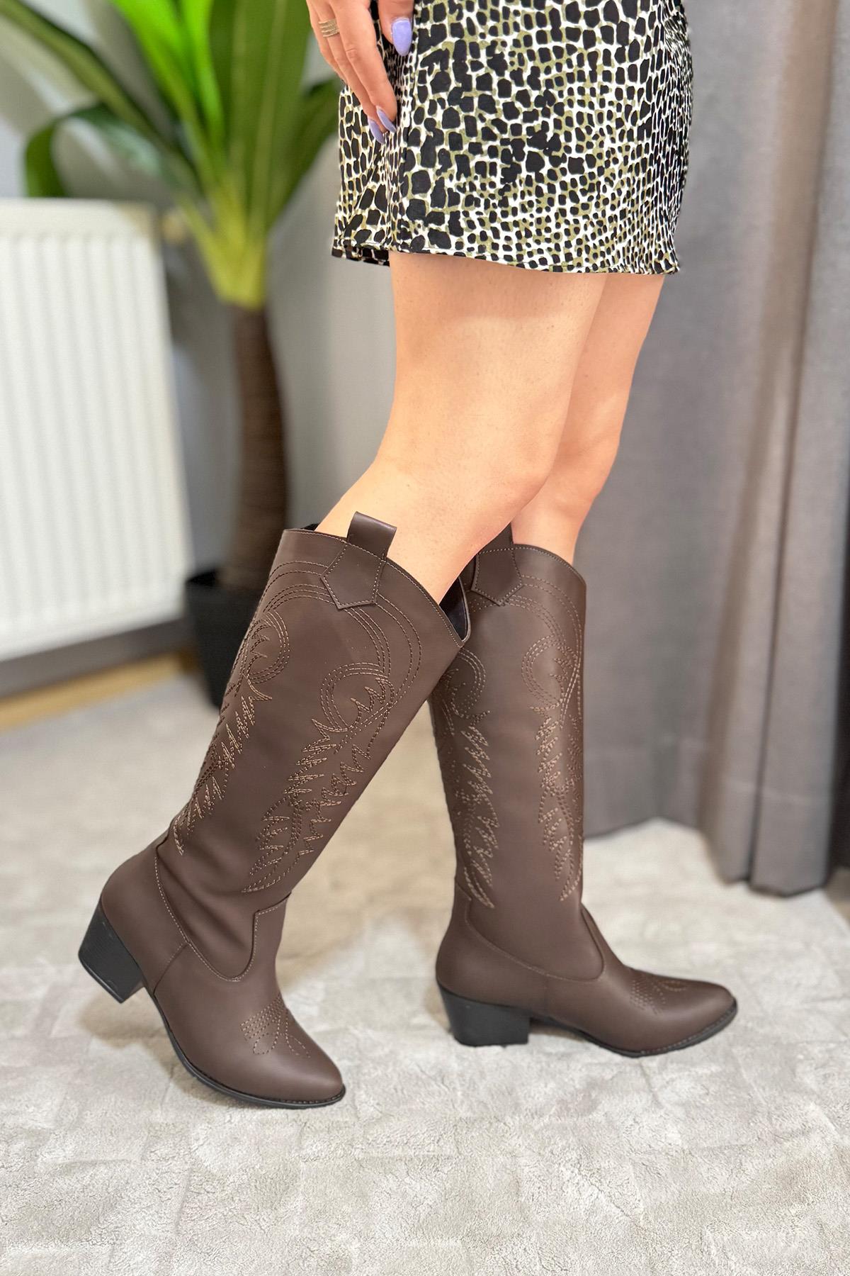 Kadın Jasire  Nakışlı Western Kovboy Cowgirl Bot Çizme