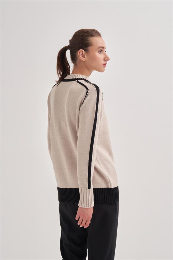 2 Renkli İntersia Hırka taşrenk