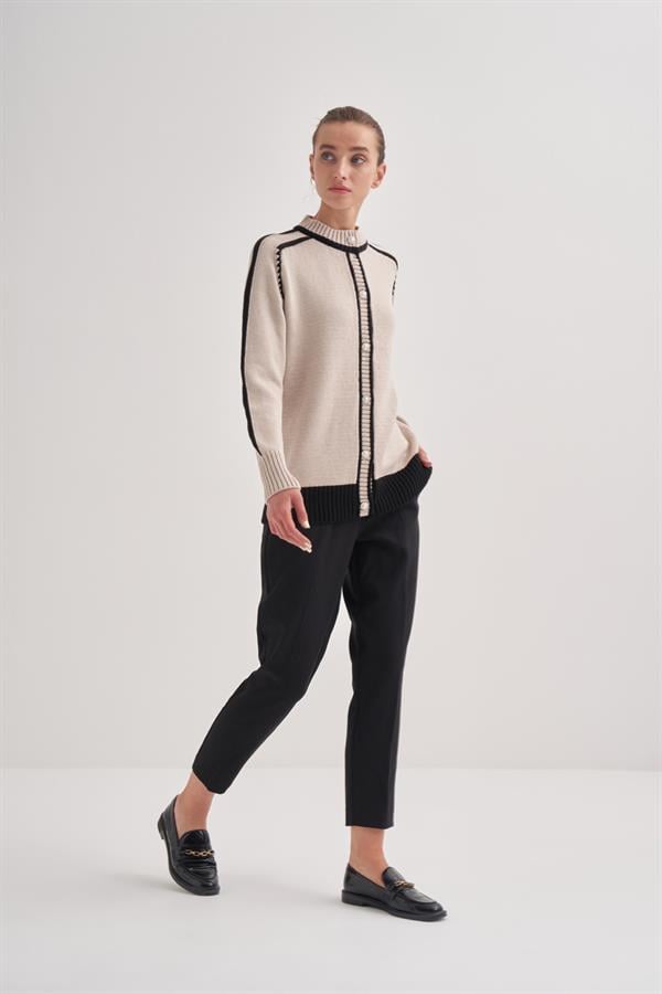 2 Renkli İntersia Hırka taşrenk