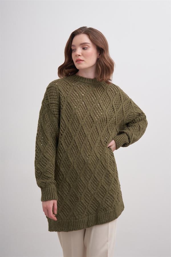 Ajur Baklava Kazak Br7029 Haki