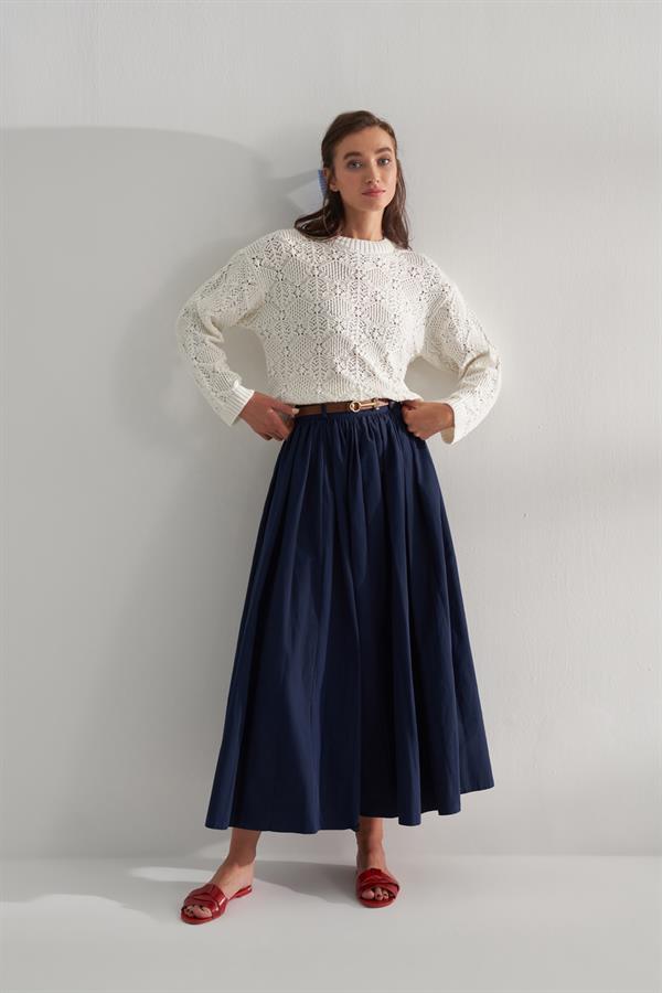 Ajurlu Kısa Kazak Ekru