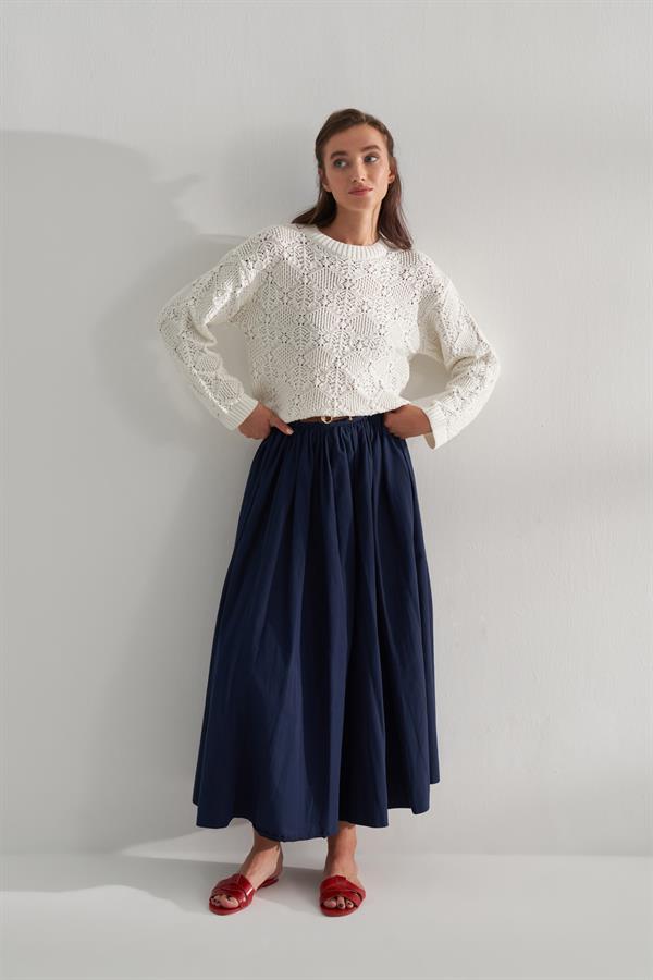 Ajurlu Kısa Kazak Ekru