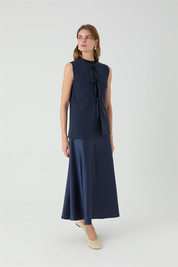 Bağcıklı Yelek Siyah