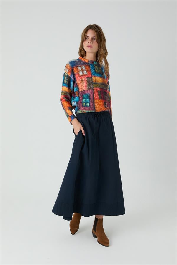 BASKILI KAZAK LACİVERT