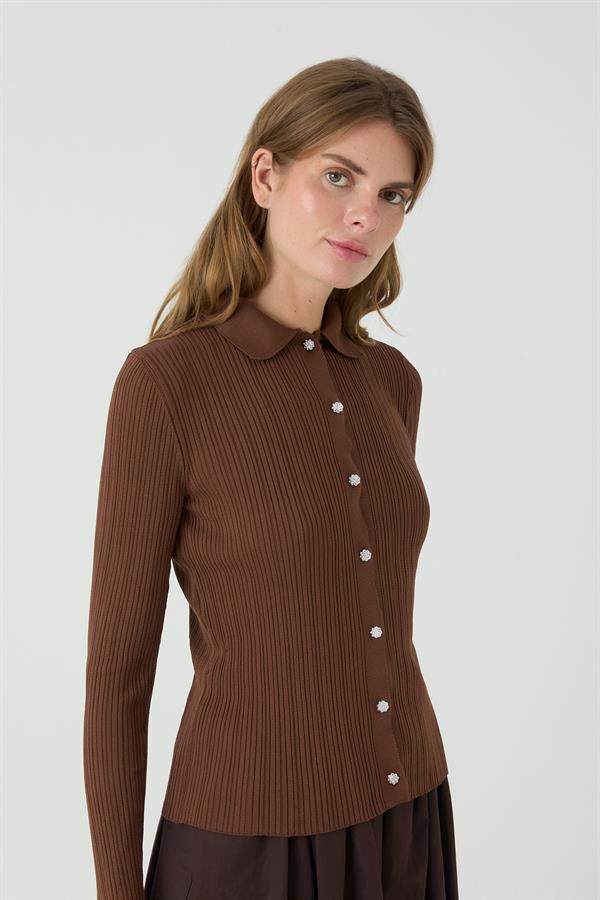 Berlin Hırka Kahverengi