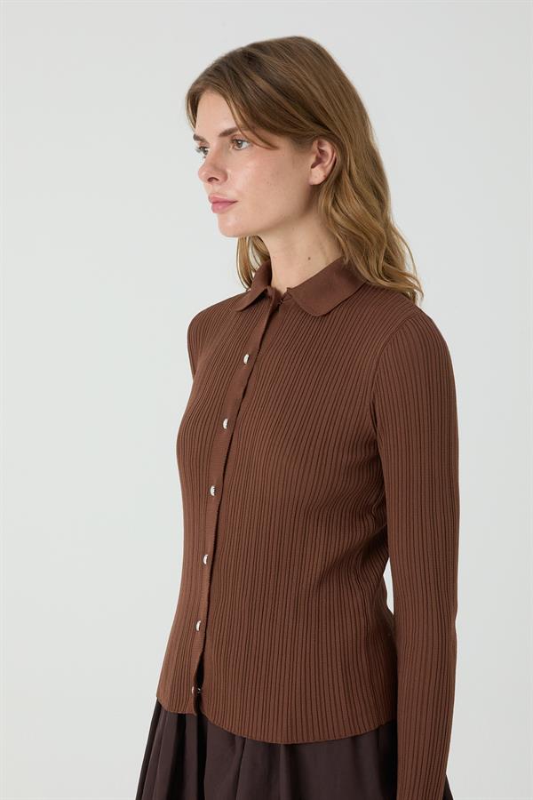 Berlin Hırka Kahverengi