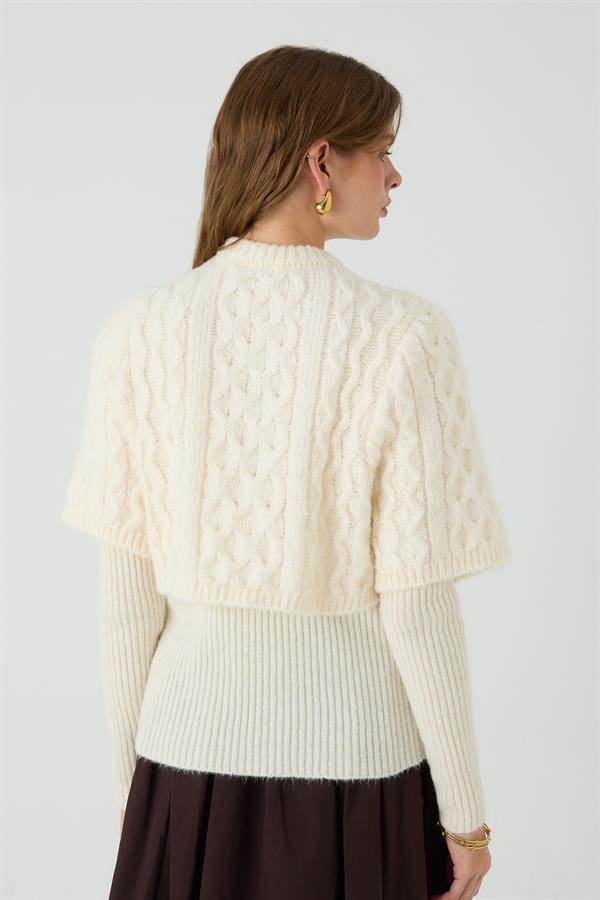 ÇINAR PELERİNLİ BODY EKRU