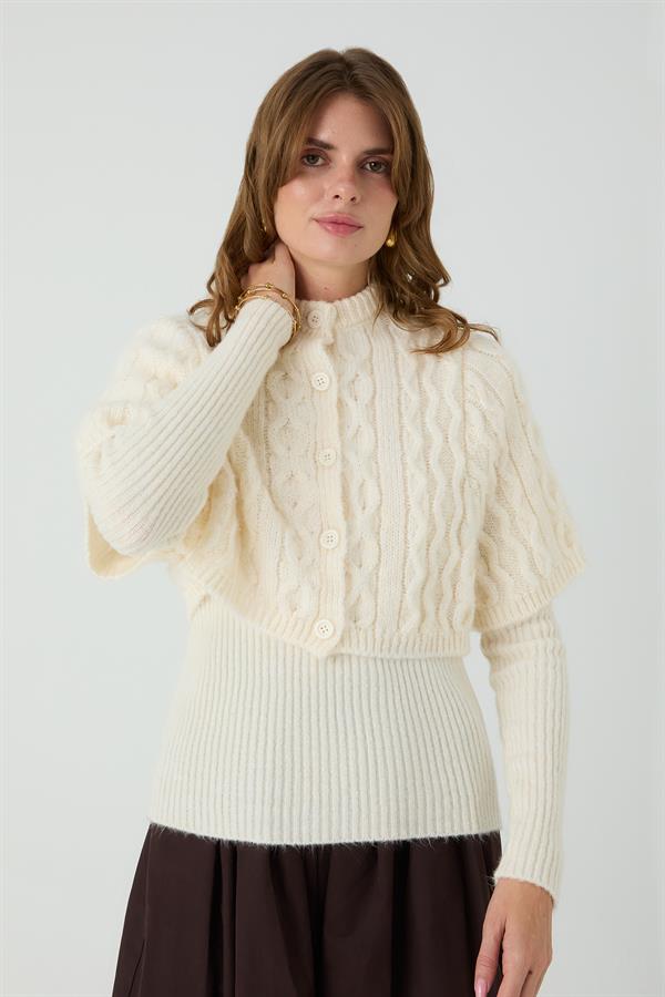 ÇINAR PELERİNLİ BODY EKRU