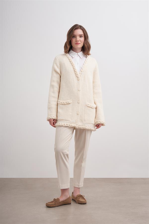 El Saçı Hırka Br7023 Ekru