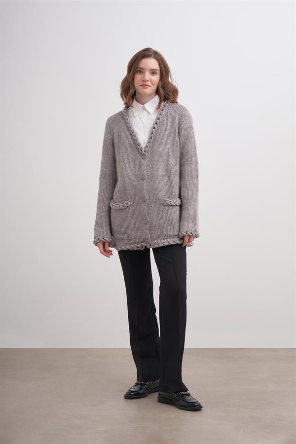 El Saçı Hırka Br7023 Gri