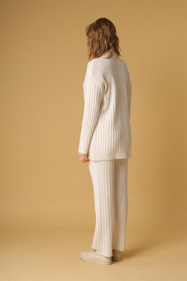 Fitilli Balıkçı Yaka Tunik Ekru