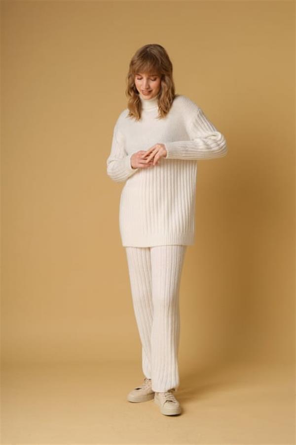 Fitilli Balıkçı Yaka Tunik Ekru