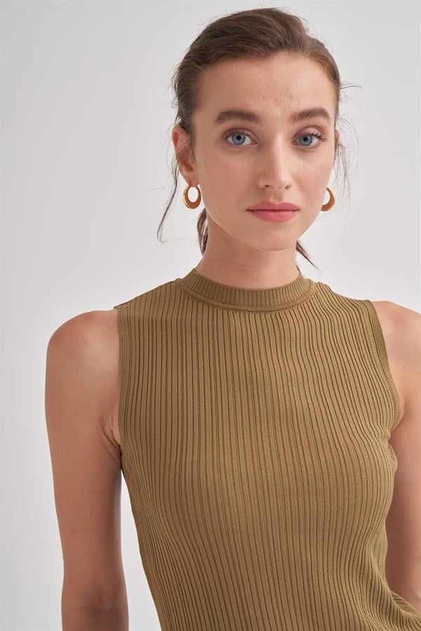 Fitilli Triko Atlet Yağ Yeşili