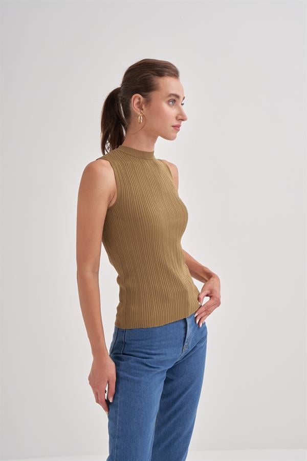 Fitilli Triko Atlet Yağ Yeşili