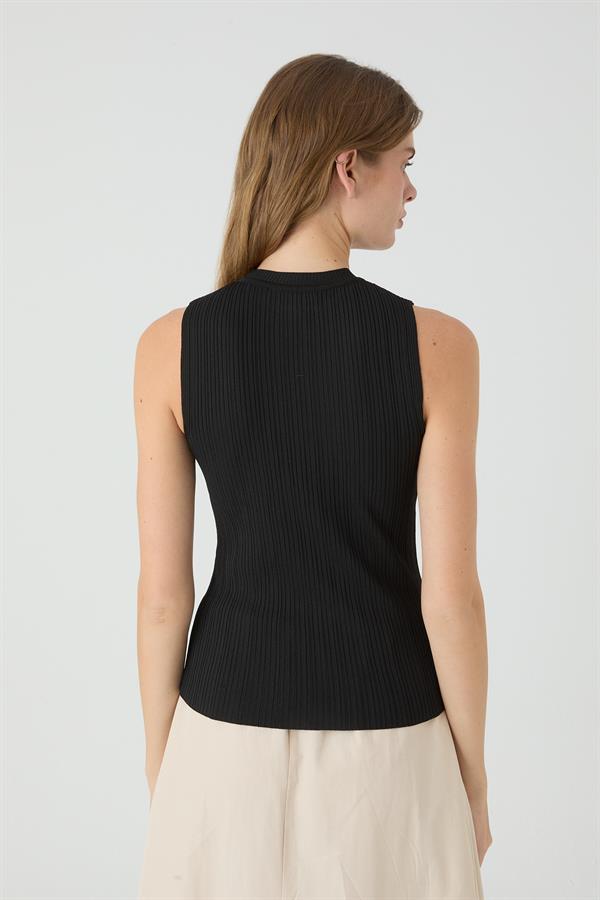 Fitilli Triko Atlet Siyah