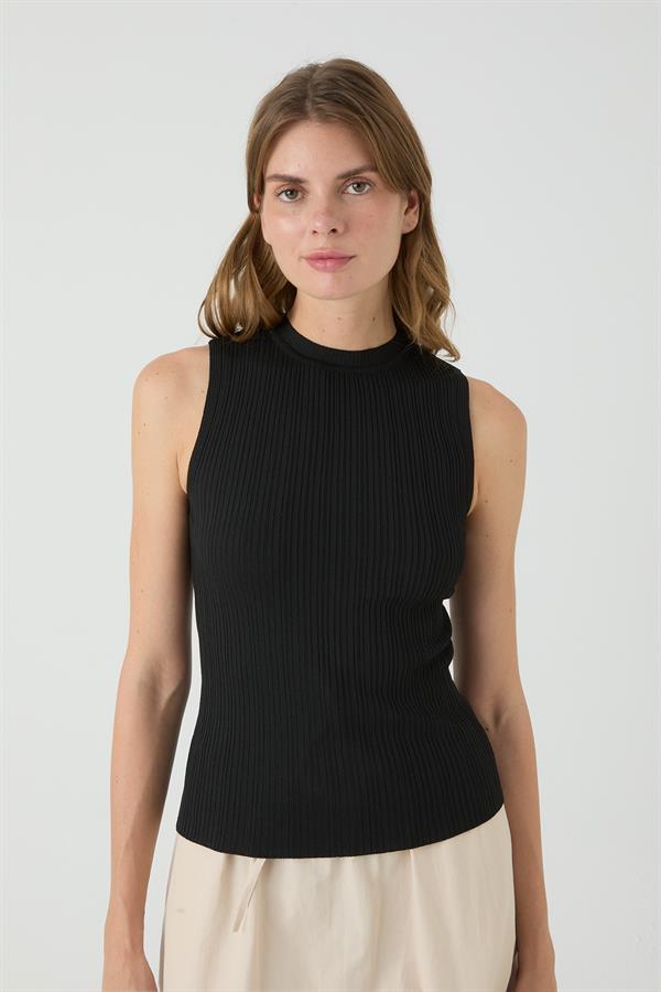 Fitilli Triko Atlet Siyah