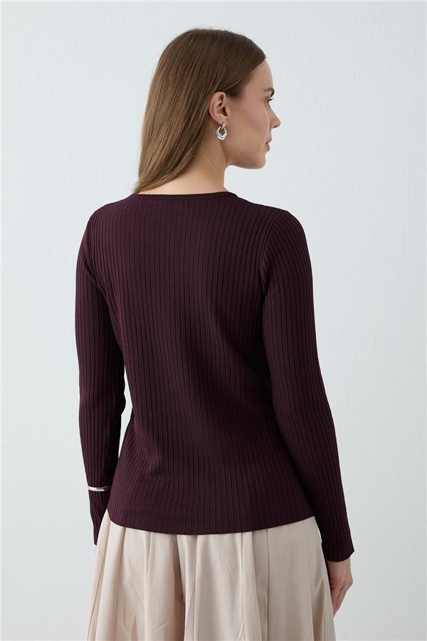 Geniş Fitilli Body Bordo