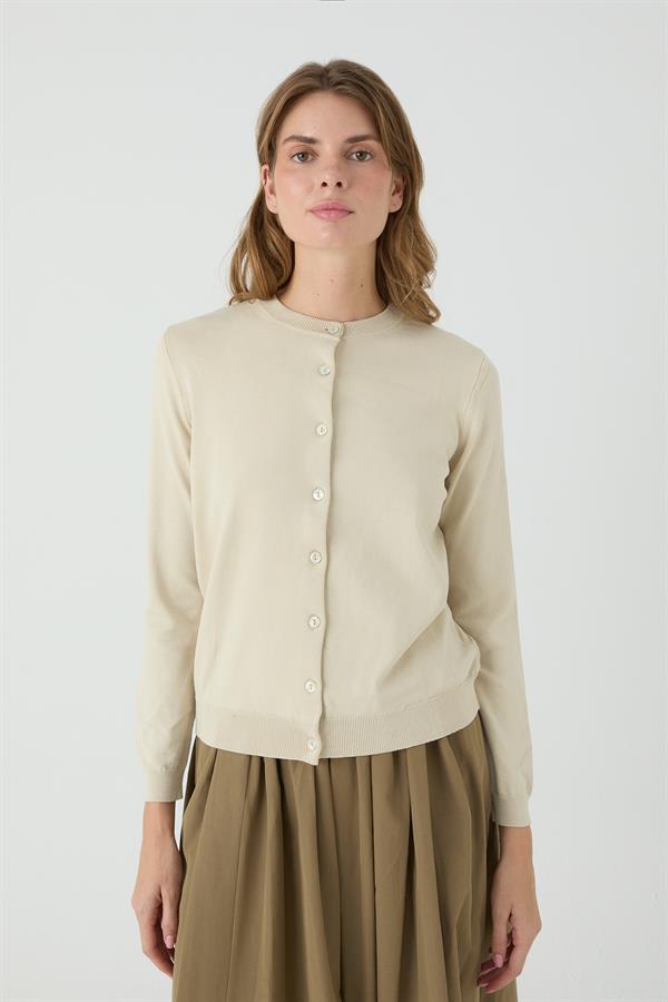 Gökçe Düğmeli Mevsimlik Hırka Taş