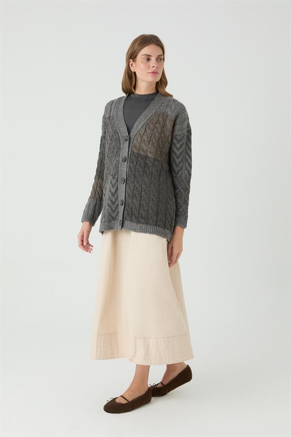 GÜRGEN İNTERSİA SAÇLI HIRKA ANTRASİT