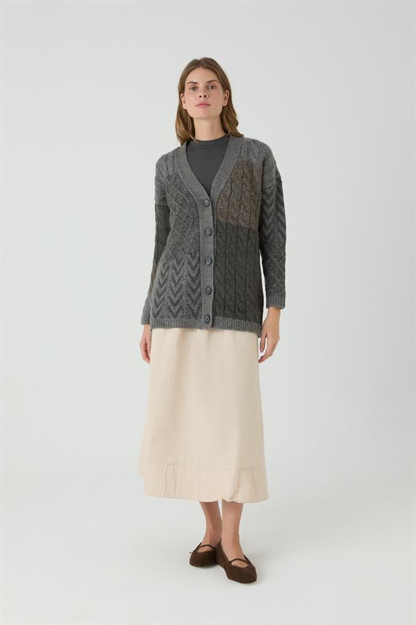 GÜRGEN İNTERSİA SAÇLI HIRKA ANTRASİT