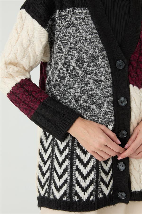 GÜRGEN İNTERSİA SAÇLI HIRKA SİYAH