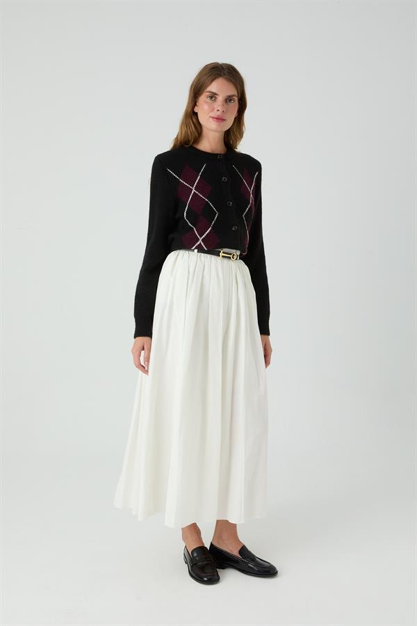 Kemerli Etek Ekru