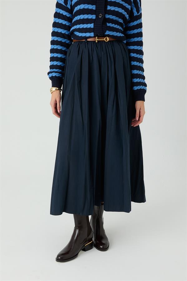 Kemerli Etek Lacivert