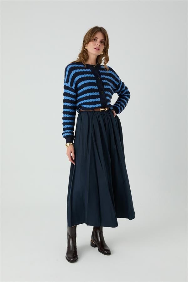 Kemerli Etek Lacivert