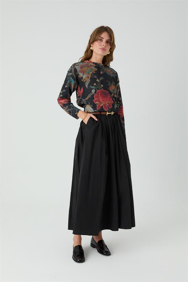 Kemerli Etek Siyah
