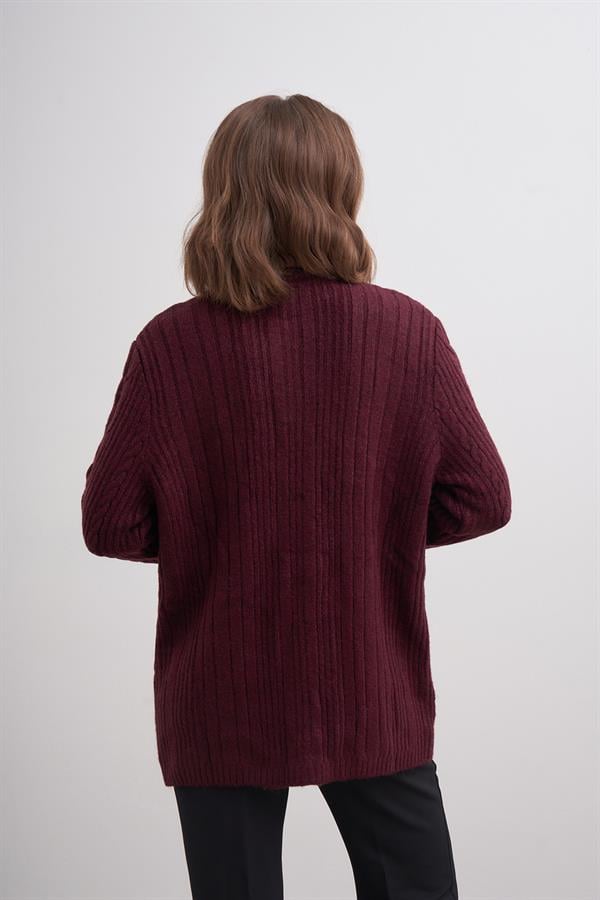 Kol Düğme Hırka Br7009 Bordo