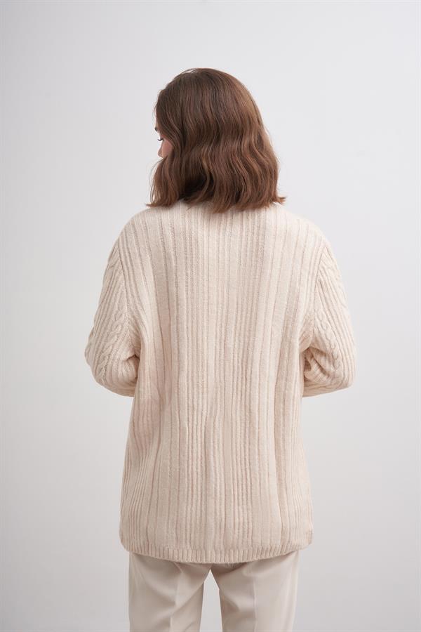 Kol Düğme Hırka Br7009 Ekru