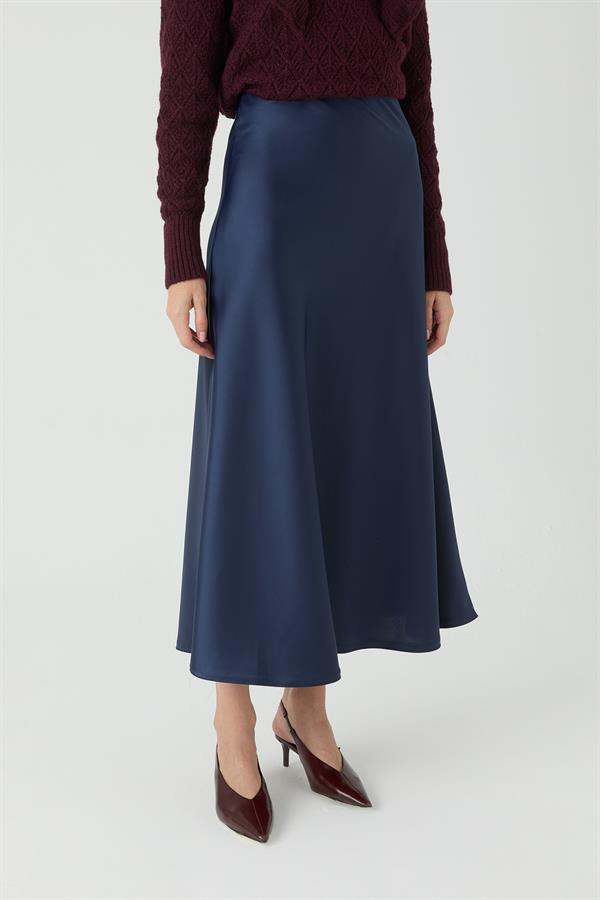 LACİVERT SATEN ETEK