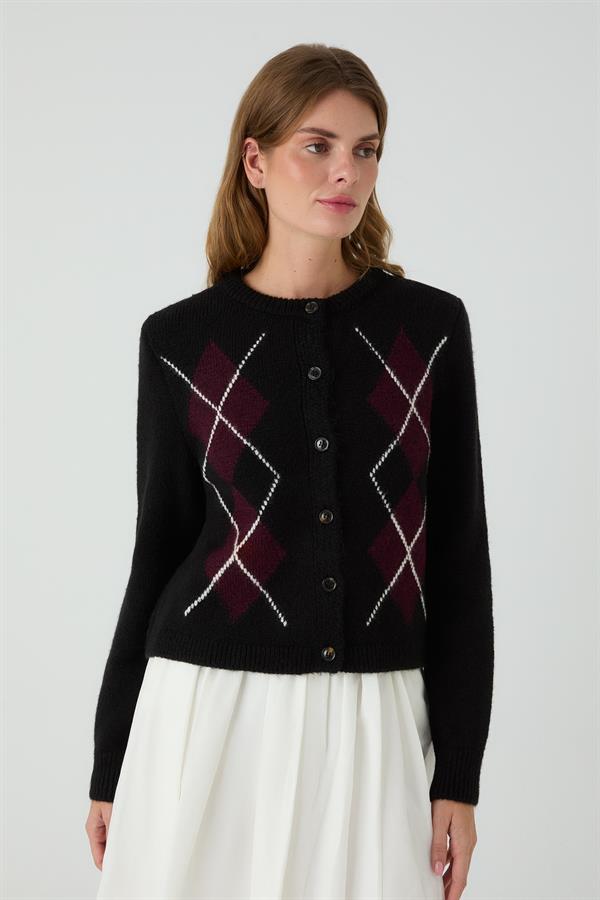 LADİN BAKLAVALI HIRKA SİYAH