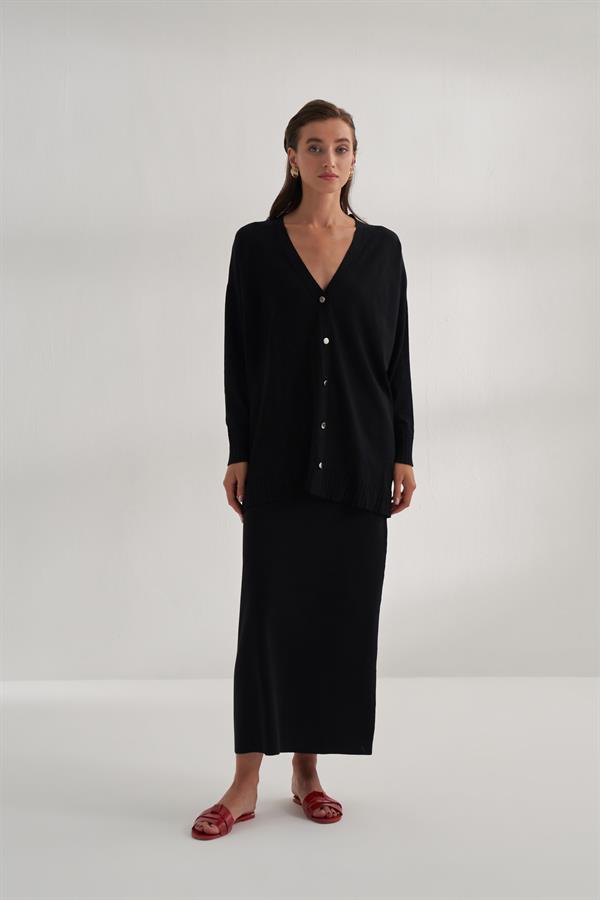 Rayon Merserize Etek Siyah
