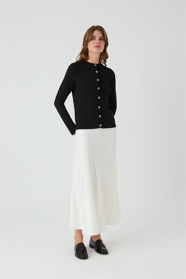 Palmiye Saçlı Hırka Siyah