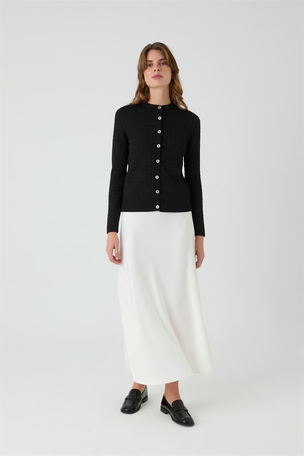 Palmiye Saçlı Hırka Siyah