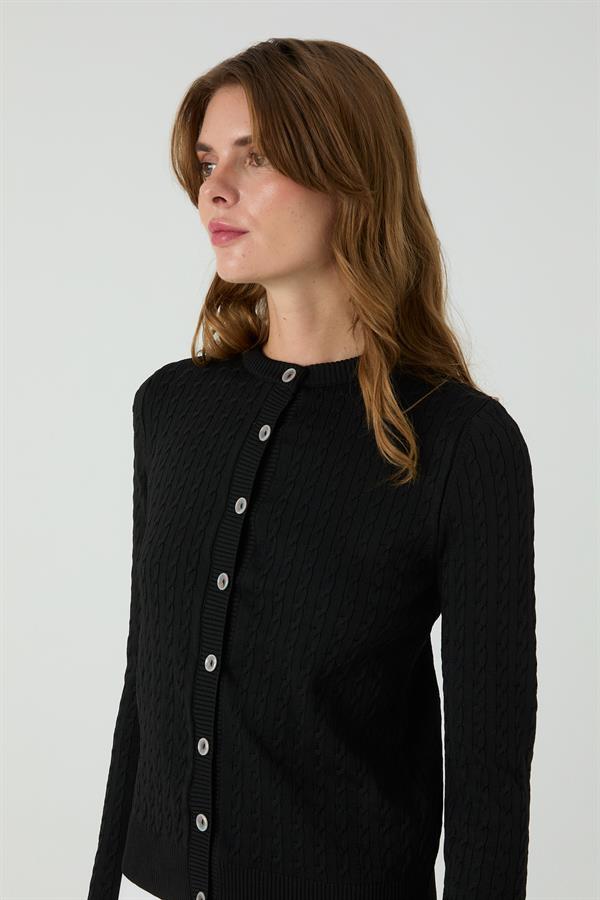 Palmiye Saçlı Hırka Siyah