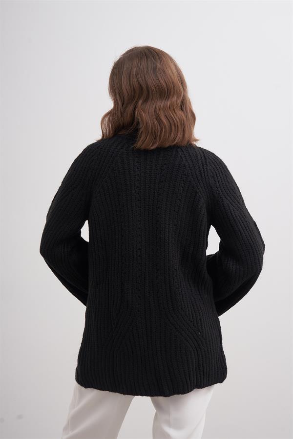 Selanik Düğmeli Hırka Br7046 Siyah