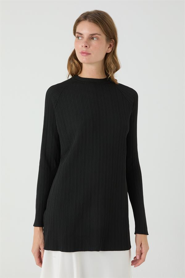 Uzun Tunik Cotonelit Siyah