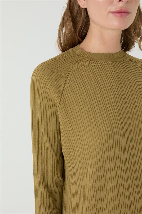 Uzun Tunik Cotonelit Yağ Yeşili