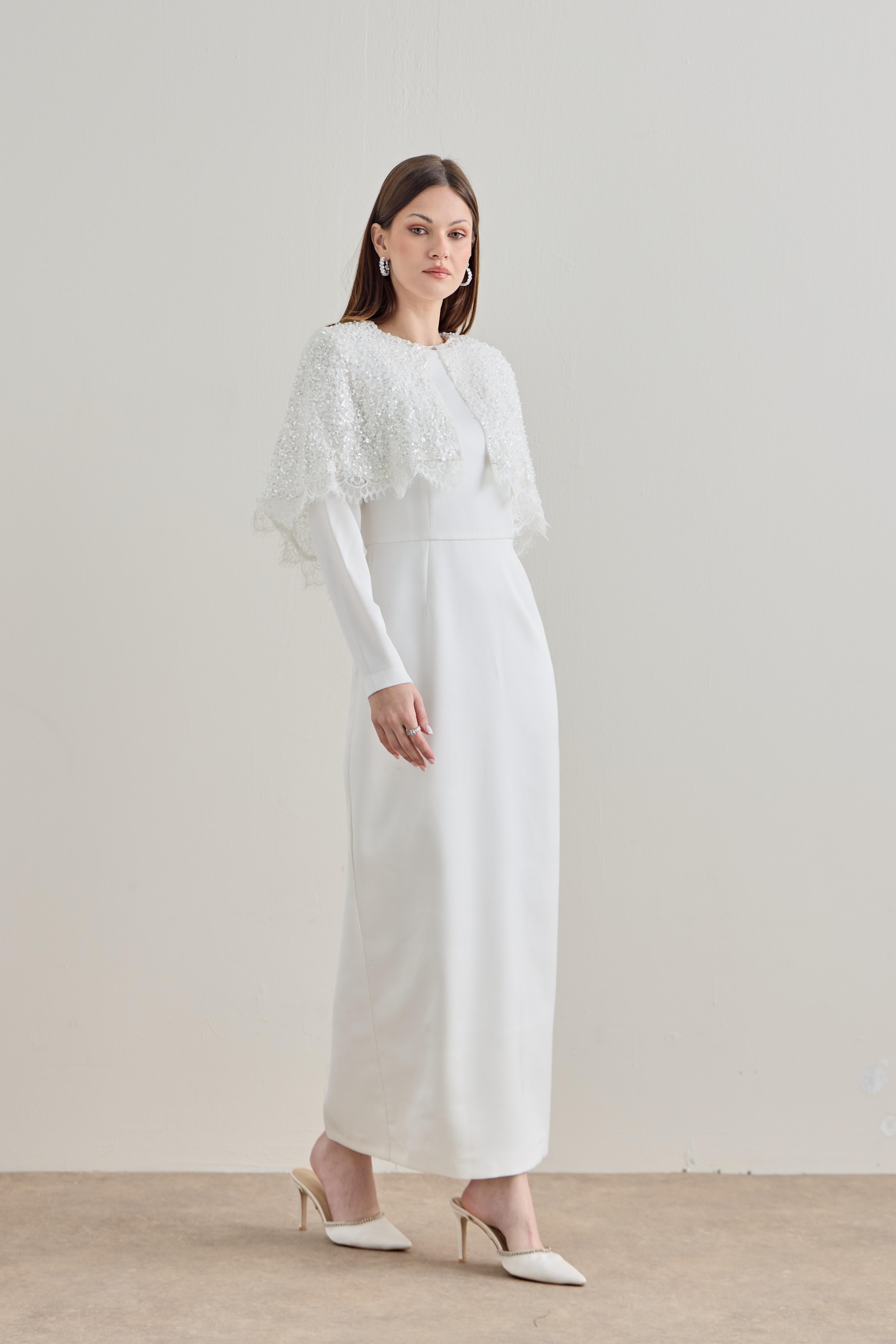 DANTEL PELERİN ELBİSE