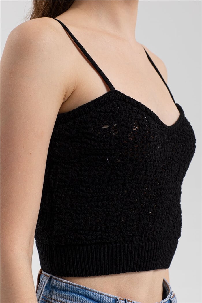 Avrile Ajurlu Triko Atlet  SİYAH  A91790-S