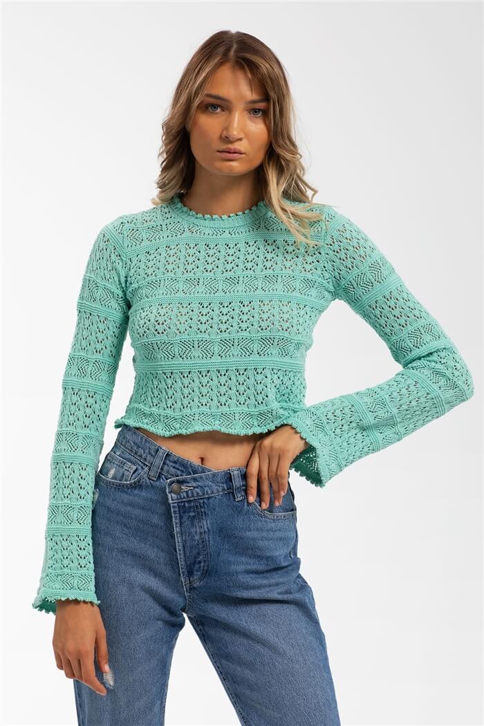 Avrile Ajurlu Triko Kazak  AQUA  A91832-Z